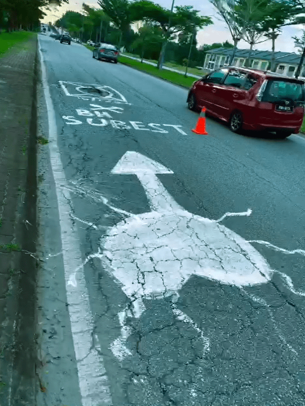 Final product of pothole painting in Subang