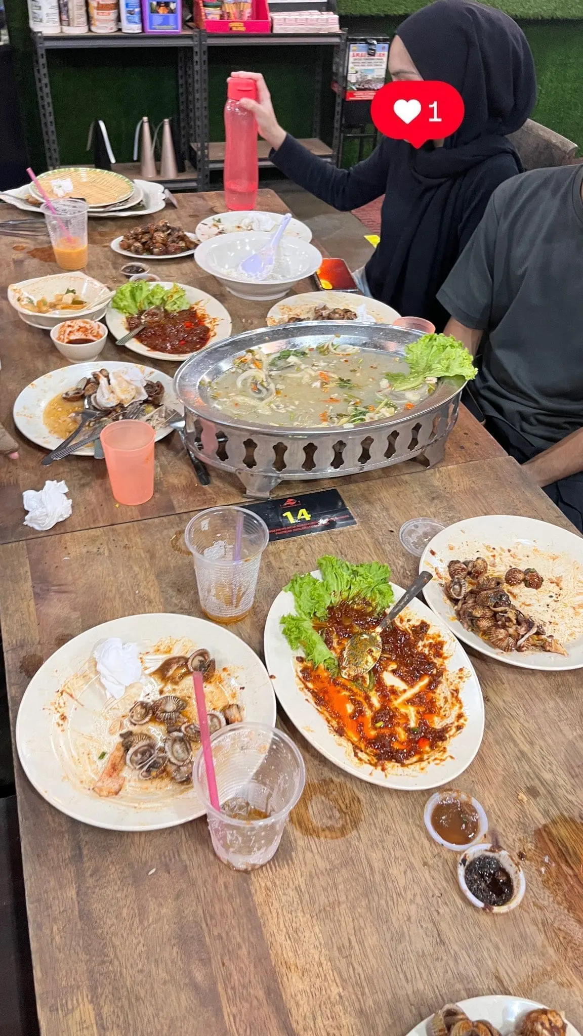 finished meal at Port Dickson restaurant