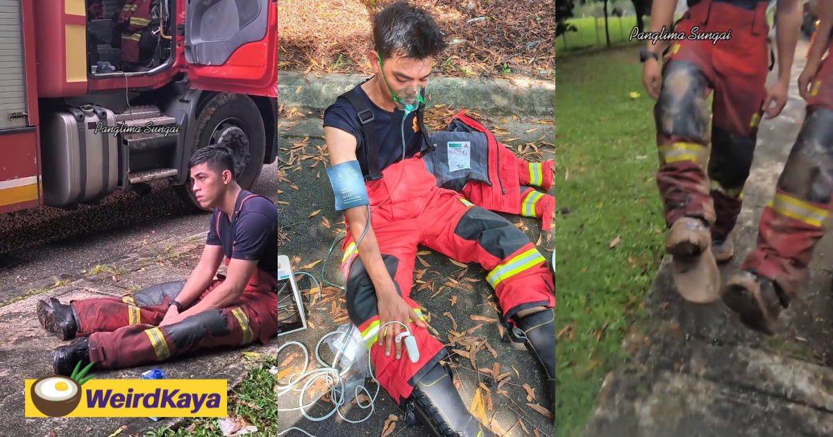 Firefighters Seen Exhausted After Putra Heights Gas Pipeline Explosion Operation