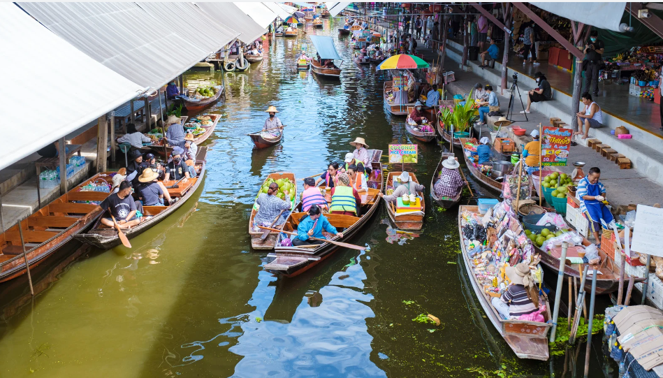 Floating market in Thailand