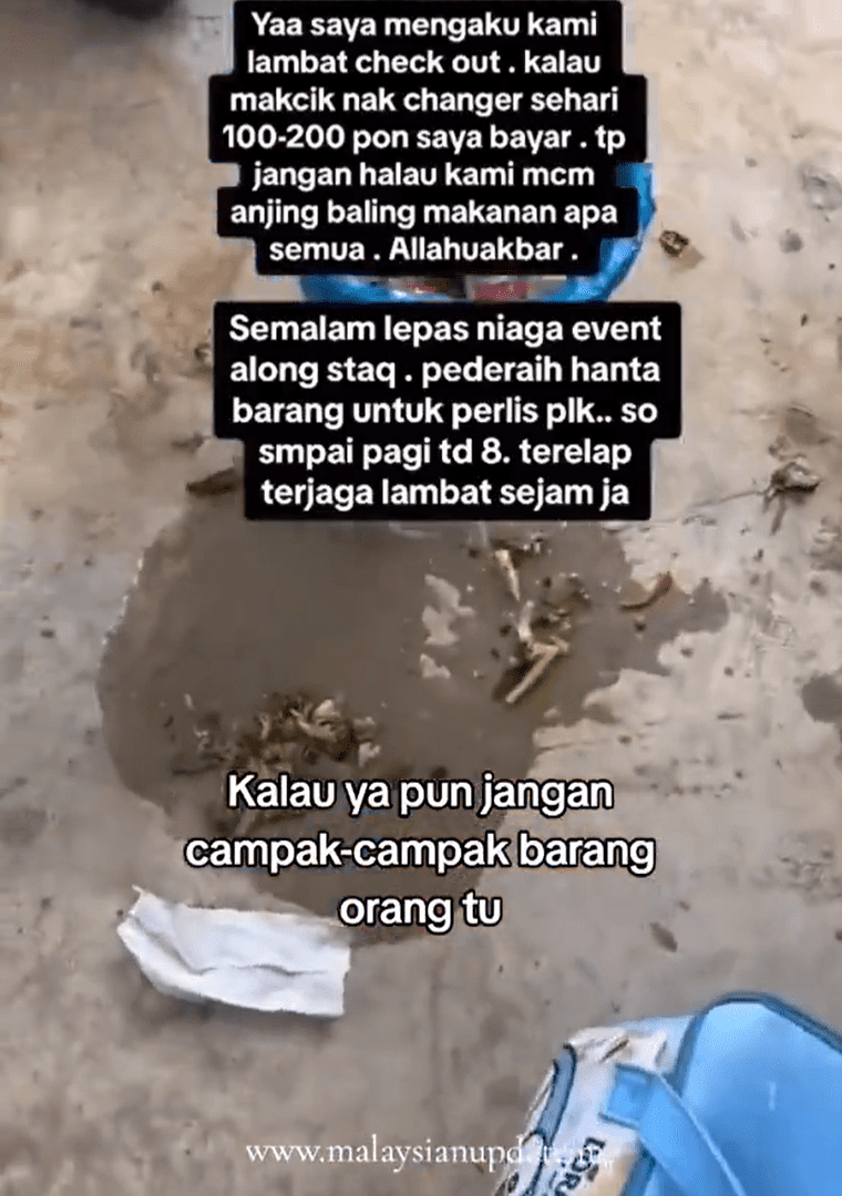 Food gets thrown out from homestay in Alor Setar