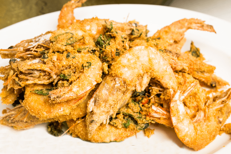 Fried butter prawns