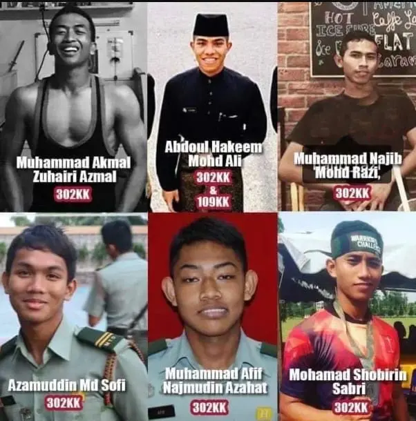 the murderers of Zulfarhan Osman Zulkarnain: Akmal Zuhairi Azmal Azamuddin Sofi Najib Razi Afif Najmudin Azahat Shobirin Sabri Hakeem Ali