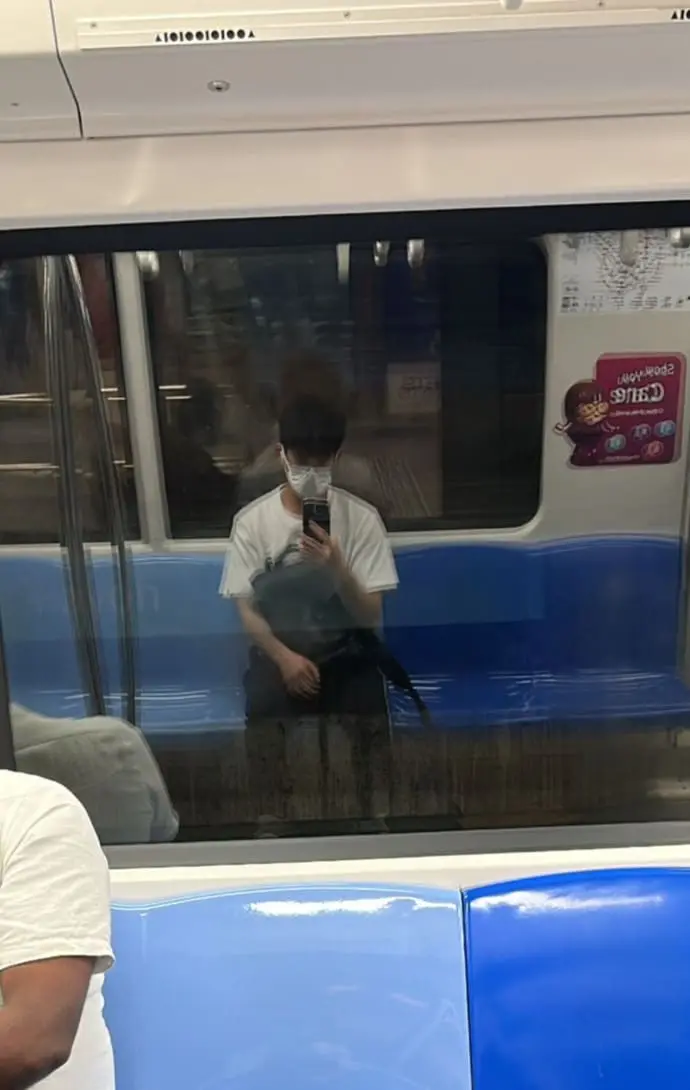 George on a Singapore MRT