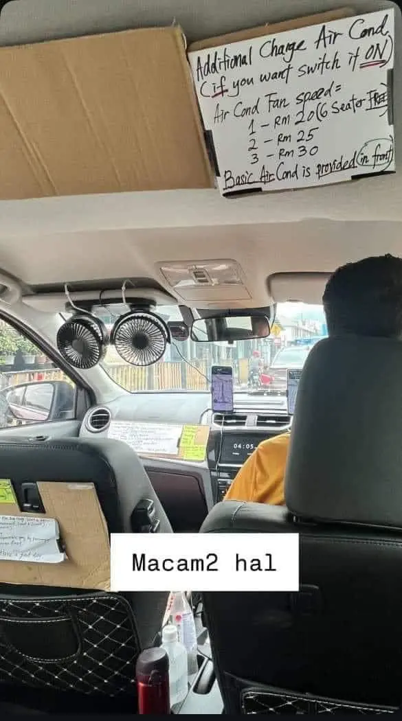 Grab driver charges customers for air-cond