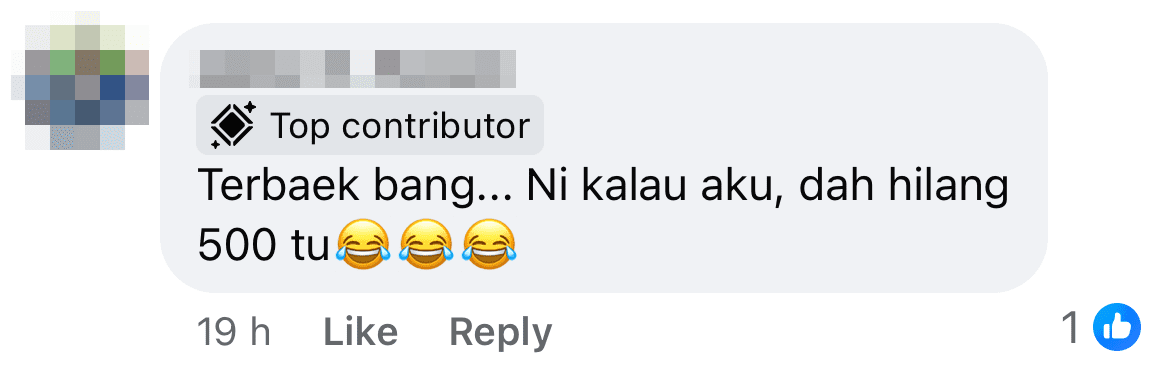 GrabRider Msia receives rm500 fb post comment would have taken 