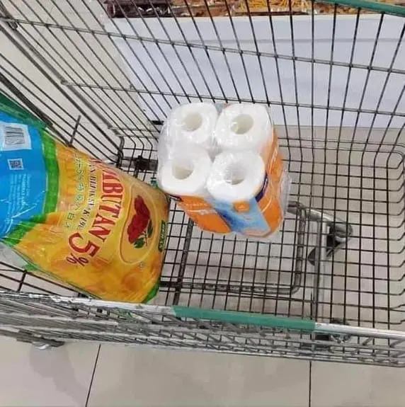 groceries inside a trolley