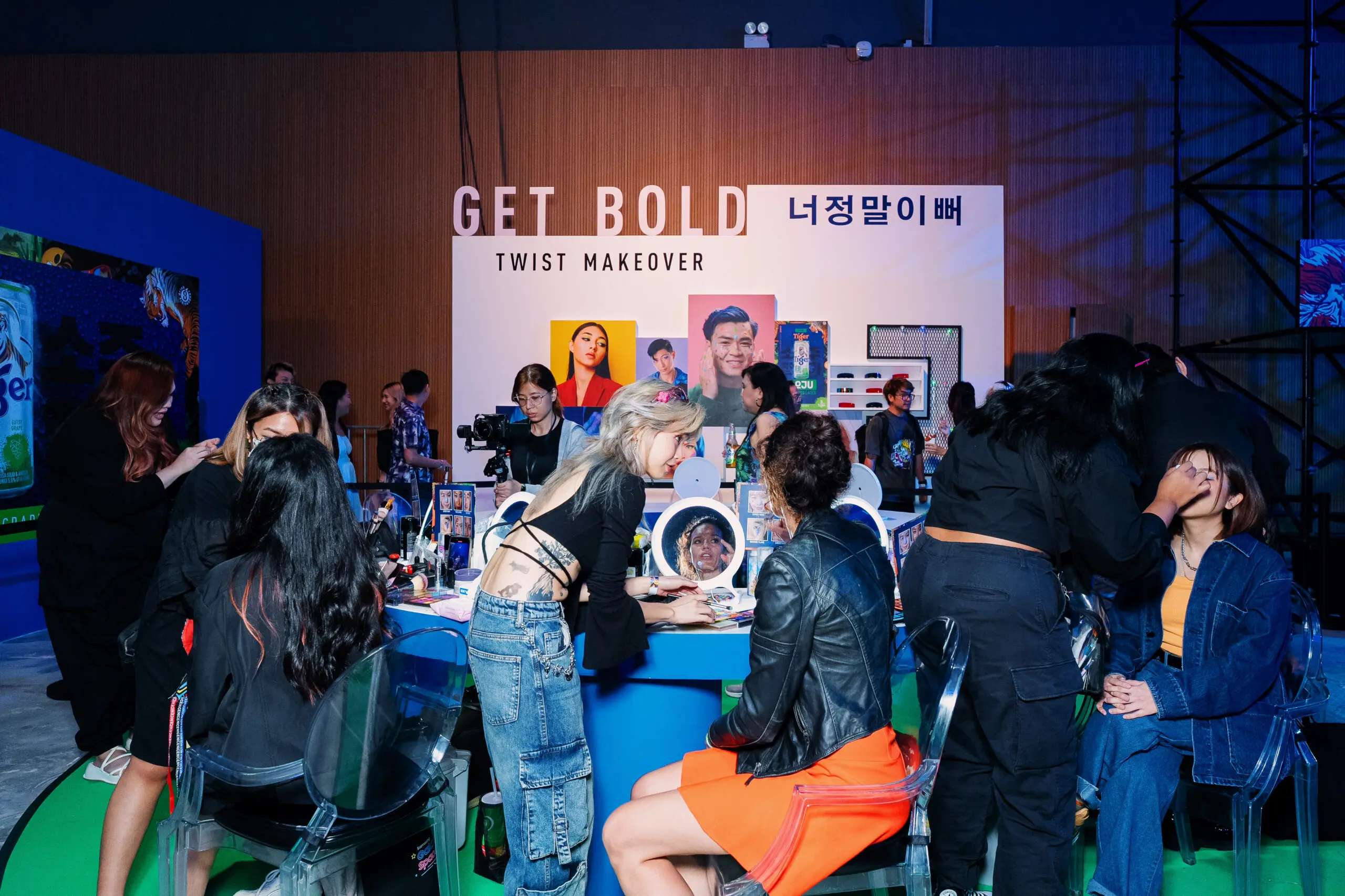 Guests getting their complimentary Twist Makeover at the Tiger Soju Flavoured Lager launch party