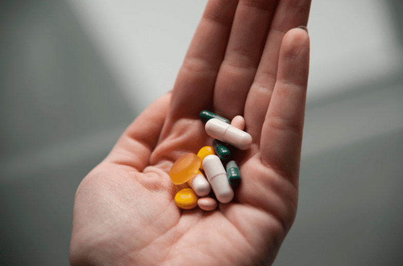 hand holding medicine