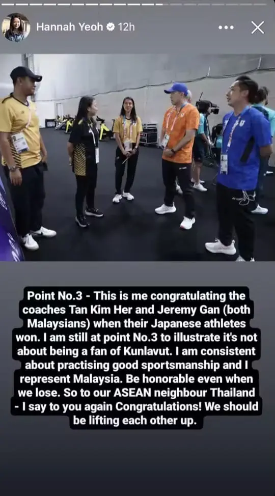 Hannah Yeoh talking to other coaches