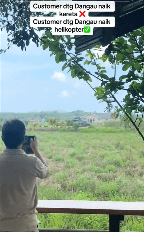 Helicopter lands at Langkawi restaurant
