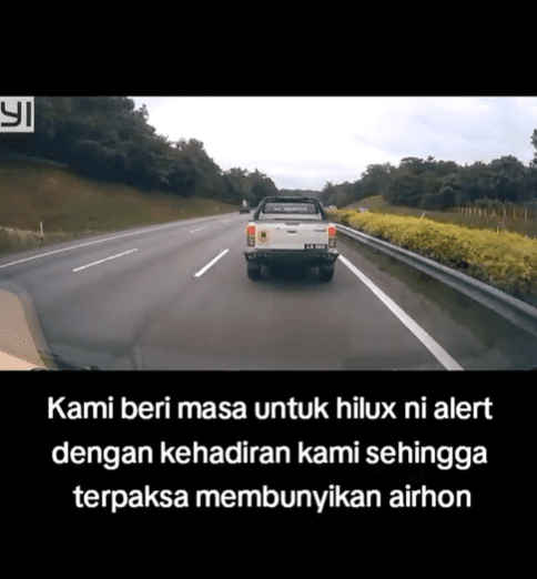 Hilux blocks ambulance's path