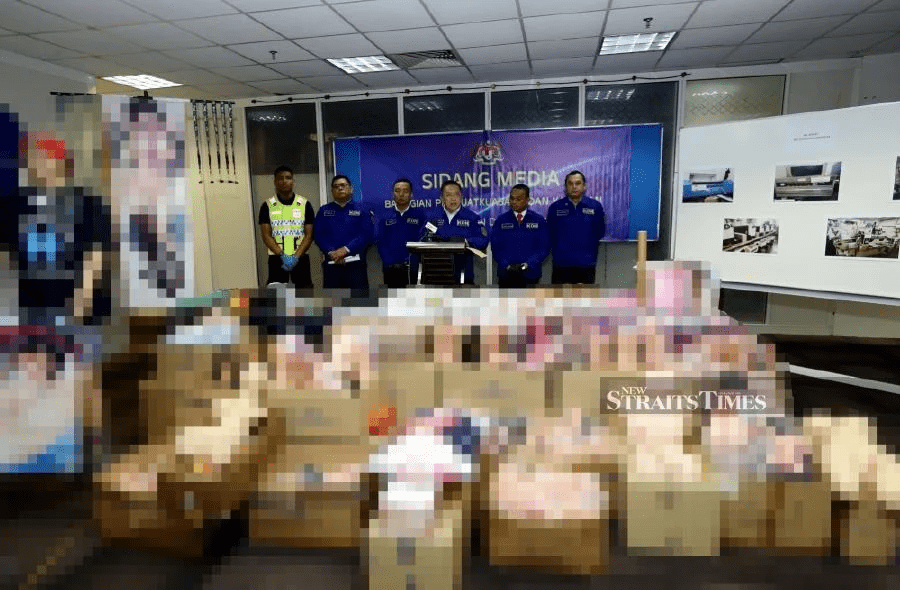 Home Ministry officers with seized sex toys