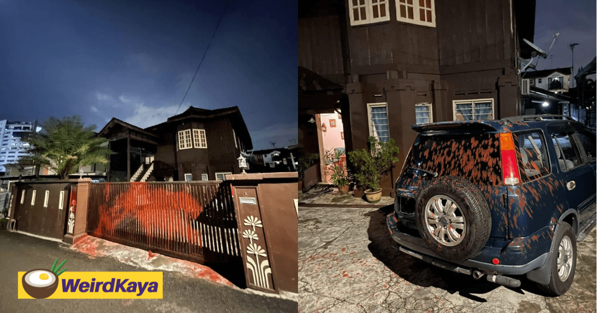 Home Of M'sian Man's In-Laws Splashed With Red Paint As Ah Longs Got The Wrong Target
