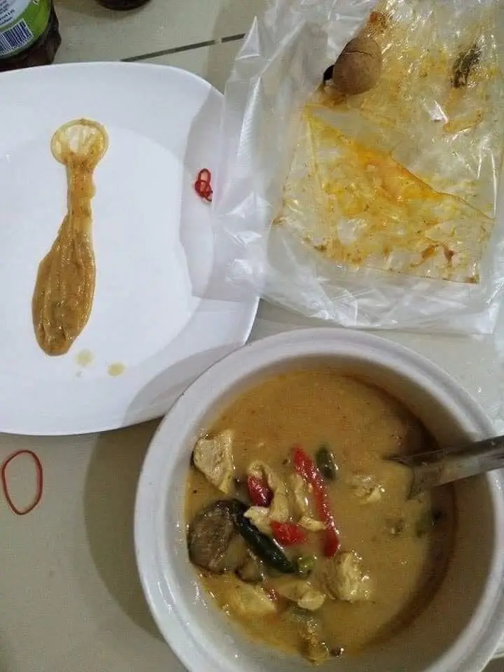 condom found inside chicken curry