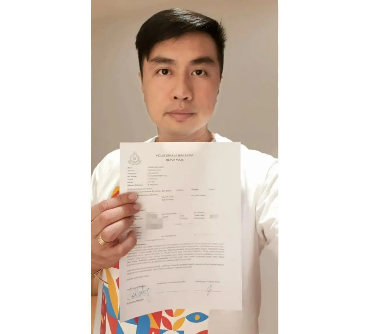 Chan Fong lodges police report