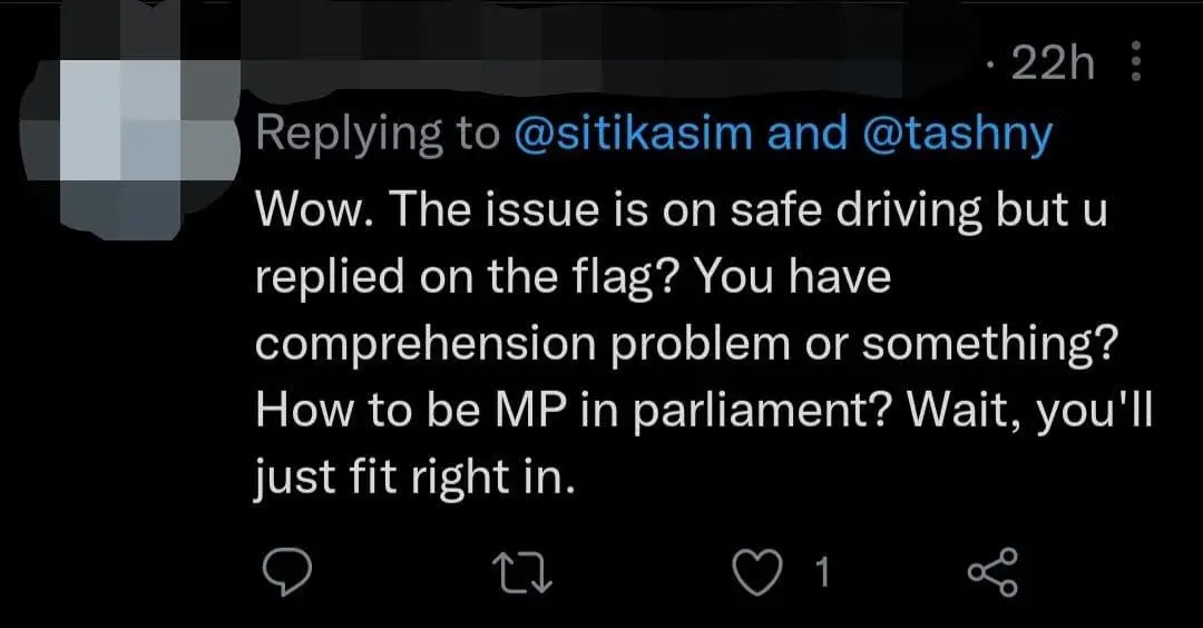 "Thanks But No Thanks" — Siti Kasim Panned For Favoring 'Tacky Flag' Over Road Safety