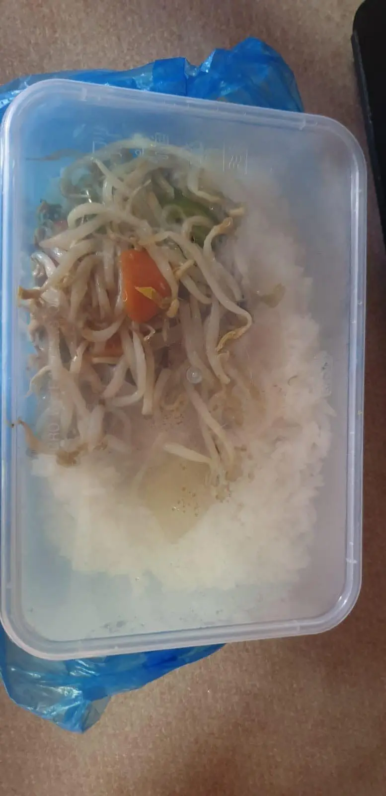rice and beansprouts
