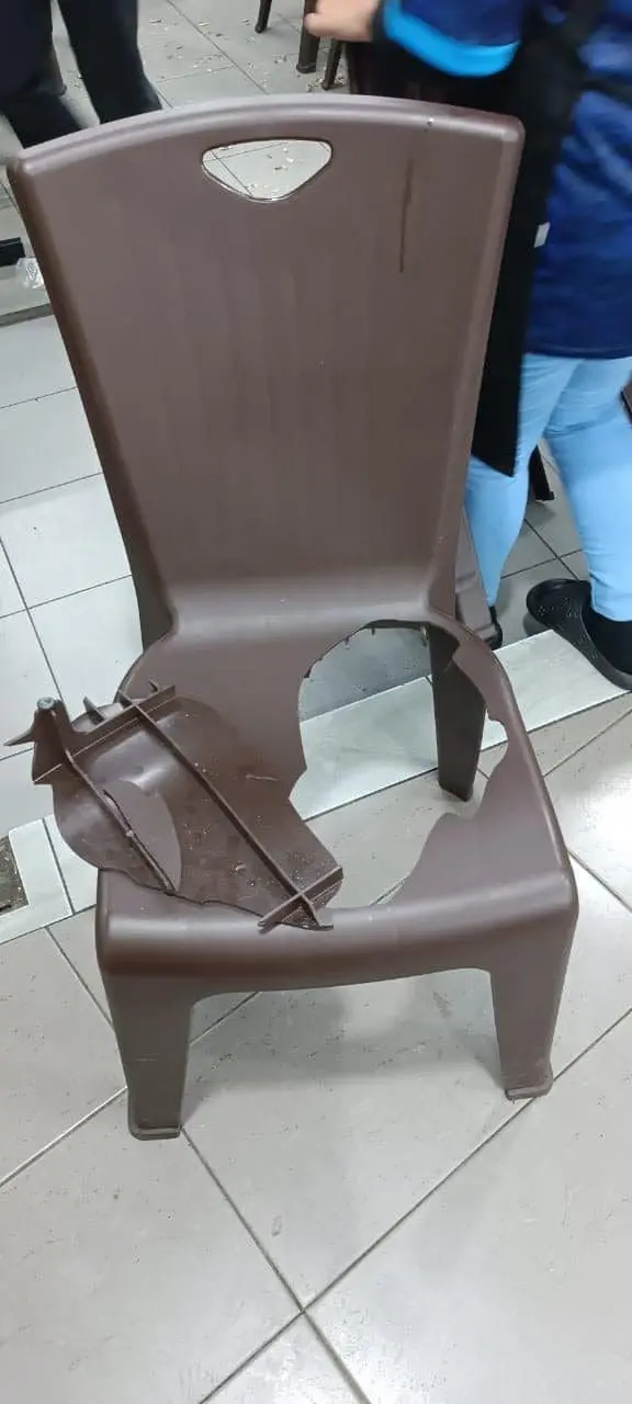 broken plastic chair