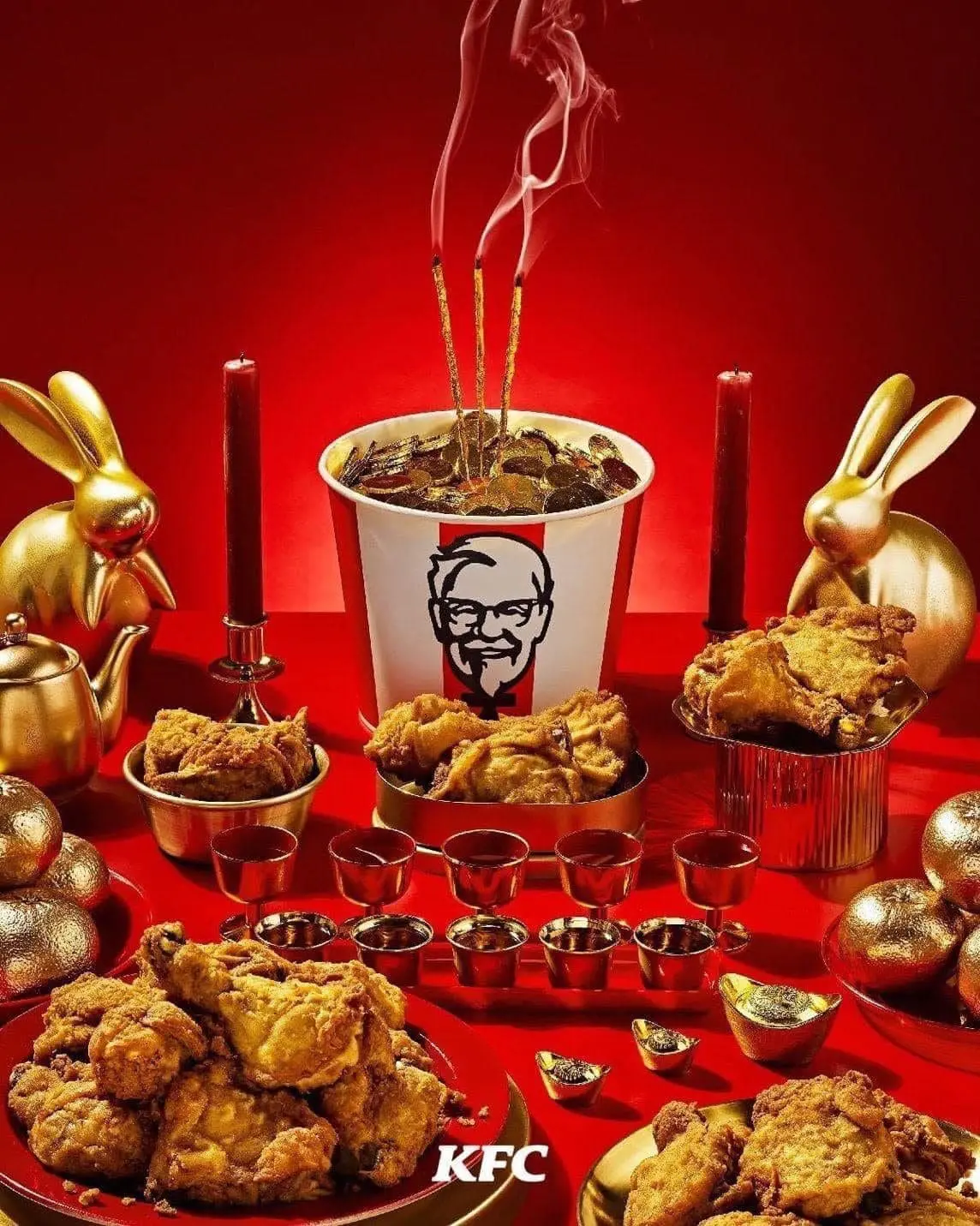 fried chicken incense sticks by KFC Thailand