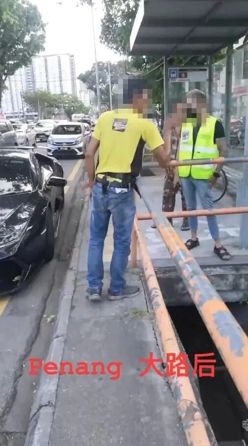 Penang man shouts at bystanders over illegally parked Lamborghini 