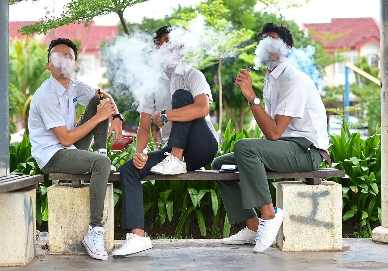Group of Malaysian students vaping