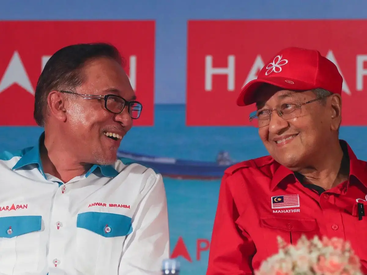 Mahathir Mohamad and Anwar Ibrahim