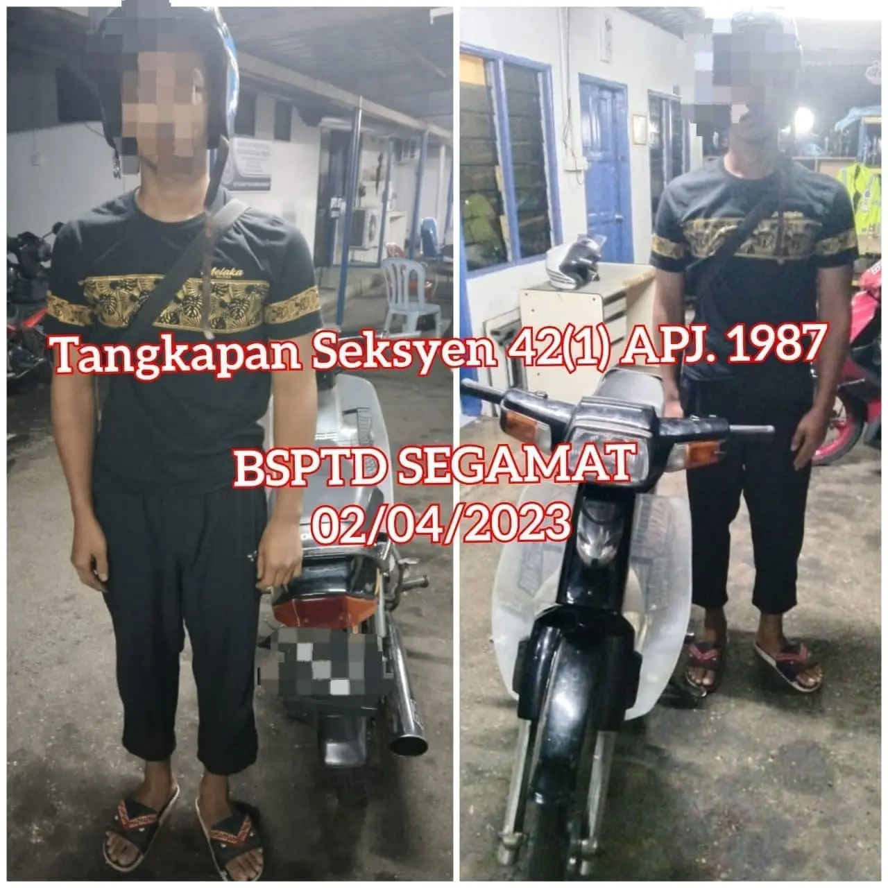 Mat Rempit Who Tried To Flee From Johor Police Caught After He Left His IC Behind By Mistake