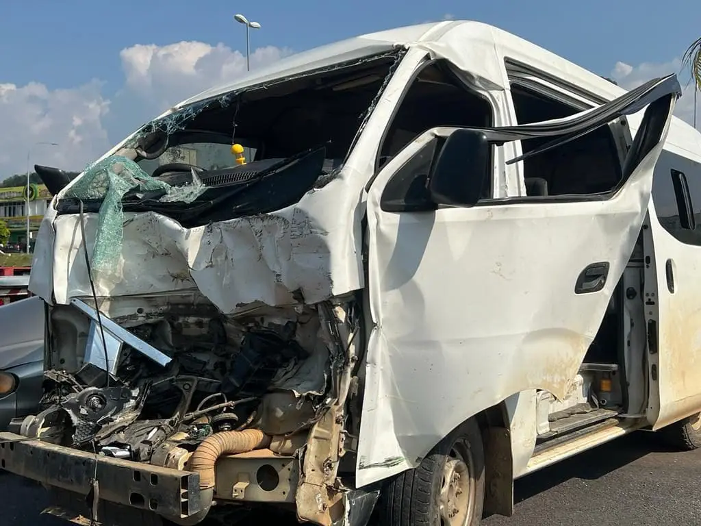 School van destroyed by crash