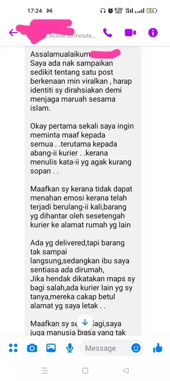 "If You're Dumb, Don't Be A Rider!" — M'sian Woman Enrages Netizens With Rude Message On Parcel