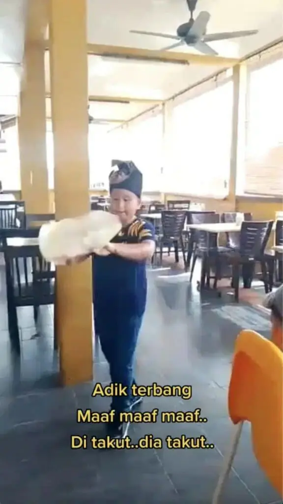M'sian Boy Tries To Show Off Roti Canai Making Skills, Dough Lands On Top Of Baby's Head Instead