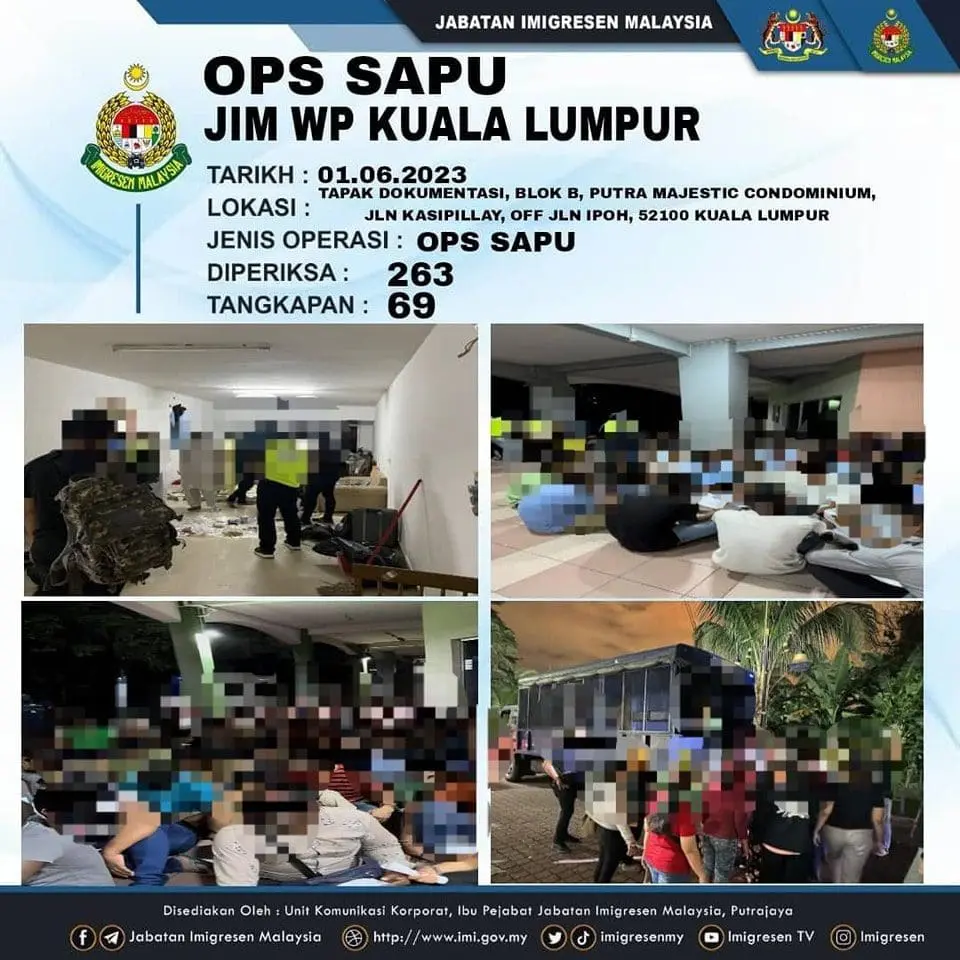 Raid at Putra Majestik by immigration officers