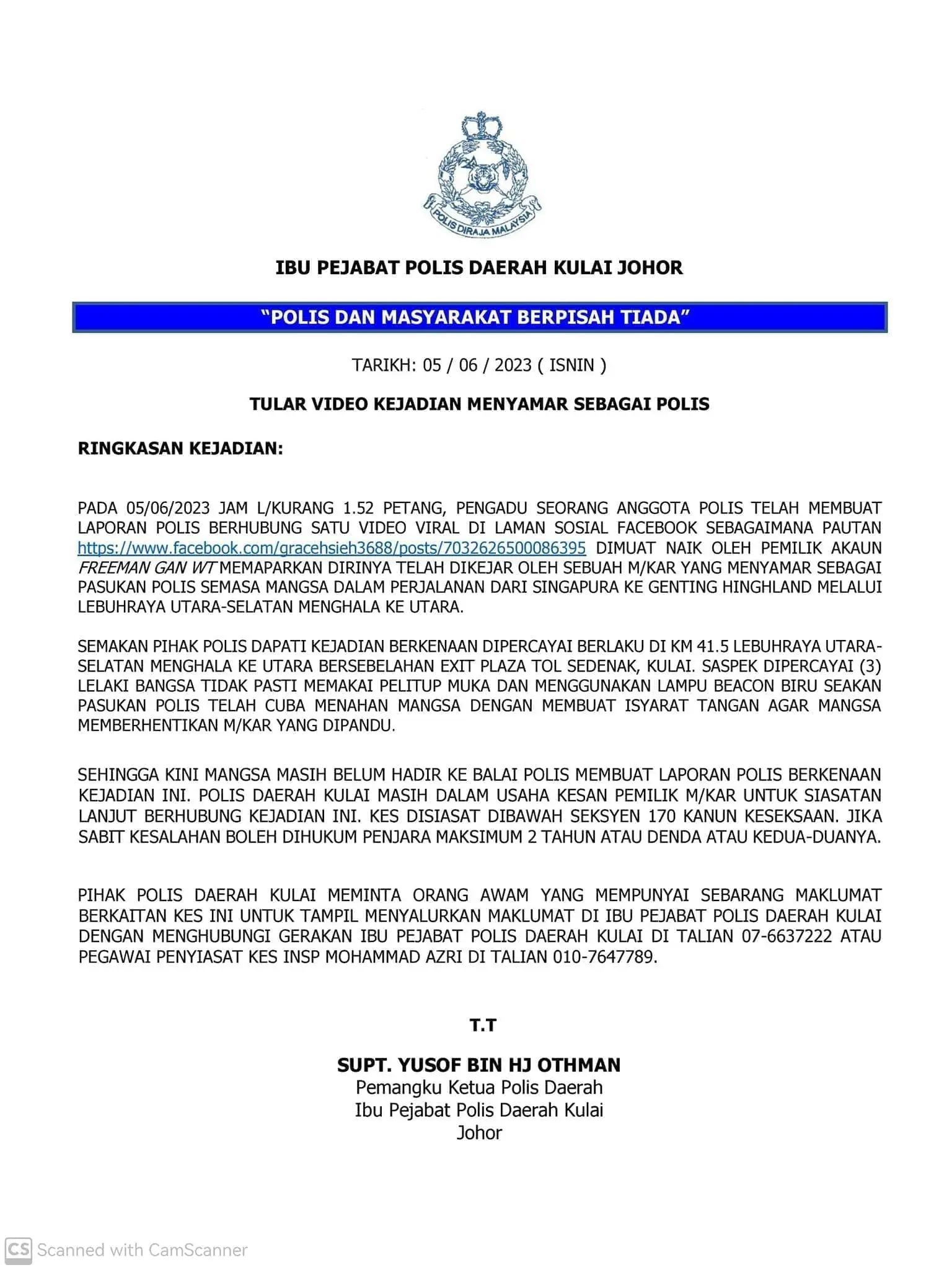 Group Of S'poreans Allegedly Chased By Fake M'sian Police Car While Travelling To Genting Highlands