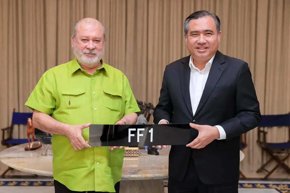 FF1 Number Plate Bought By Johor Sultan For RM1.2mil, The Highest Bid Amount So Far