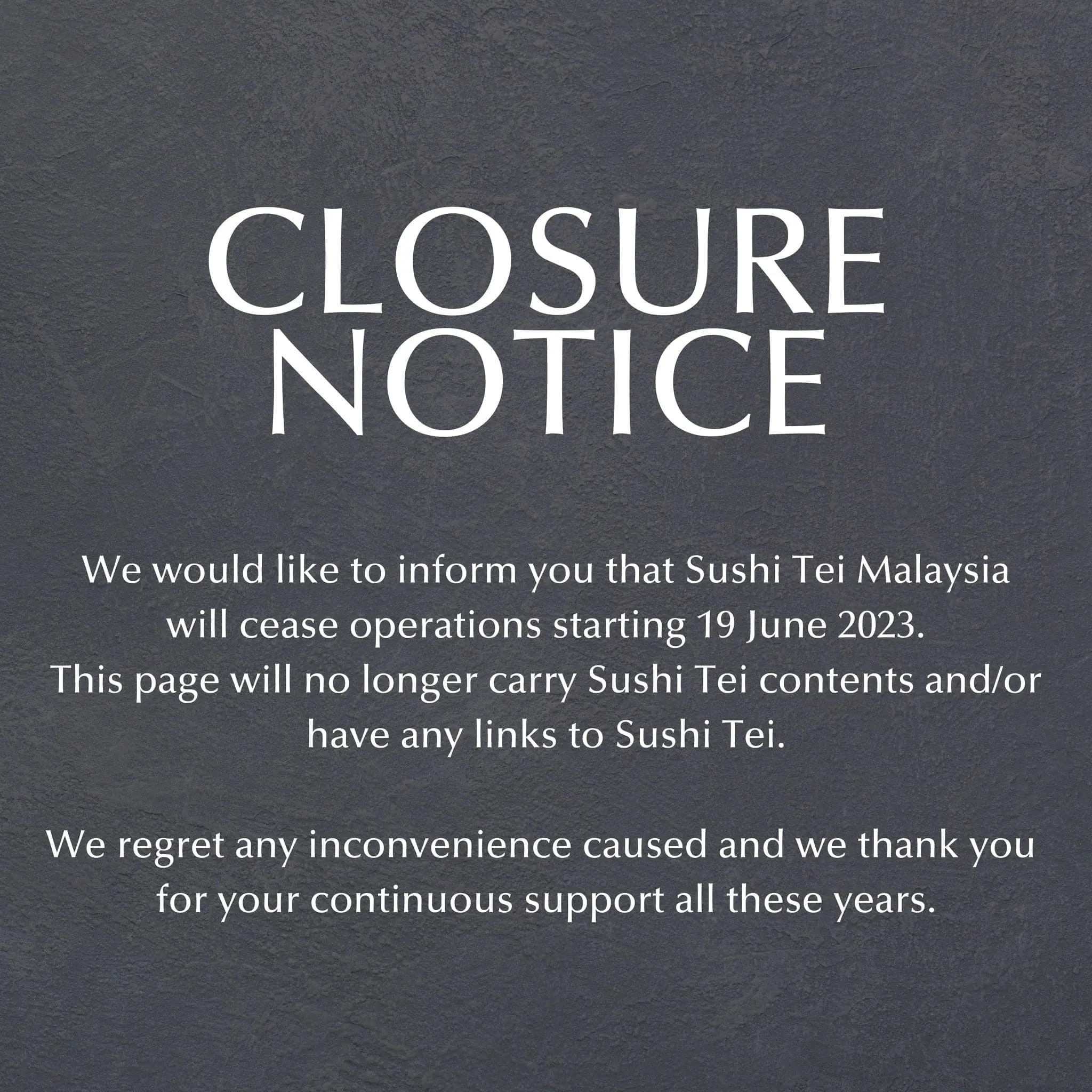 Sushi Tei Abruptly Ceases Operations In Malaysia, Much To The Shock Of Netizens