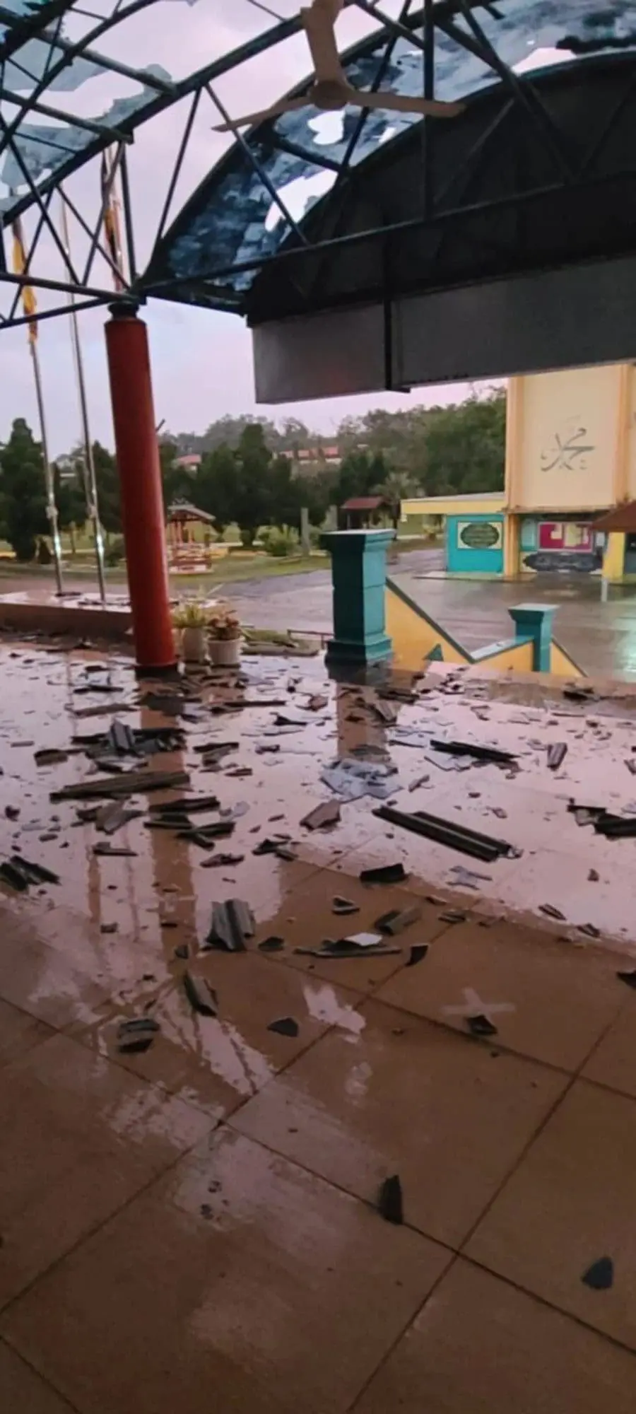 M'sian Woman Killed By Roof Which Tore Off From School Building During Freak Storm In Johor