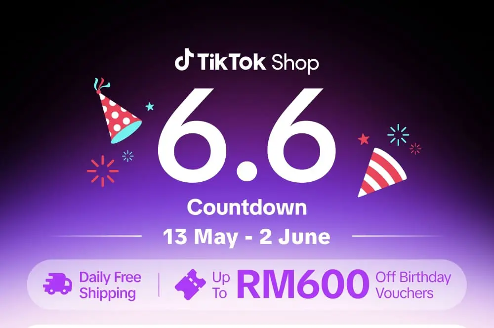 TikTok Shop M'sia 6.6 Countdown Celebration poster