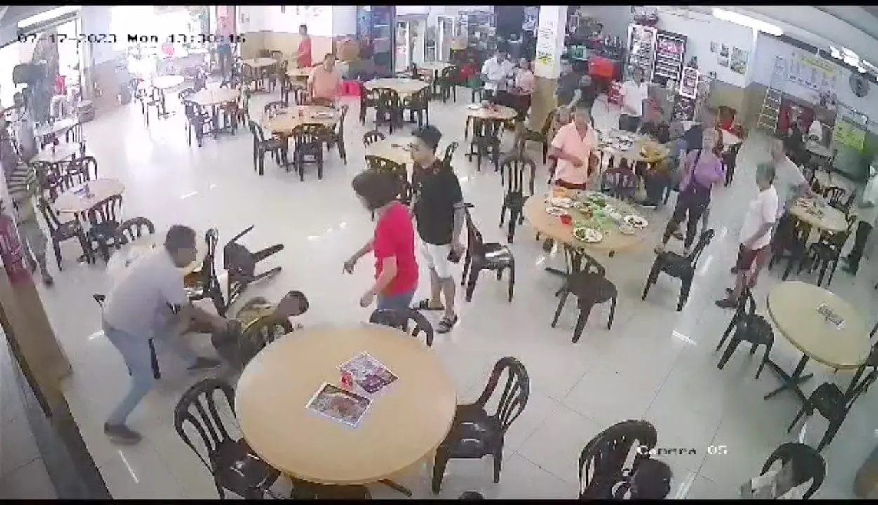 HK Man Beaten By M'sian Patron With Plastic Chair For Bringing 2 Dogs Into Seremban Kopitiam