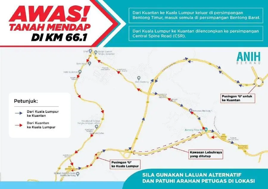 Giant Sinkhole Spotted At KL-Karak Highway Due To Underground Tunnel Works