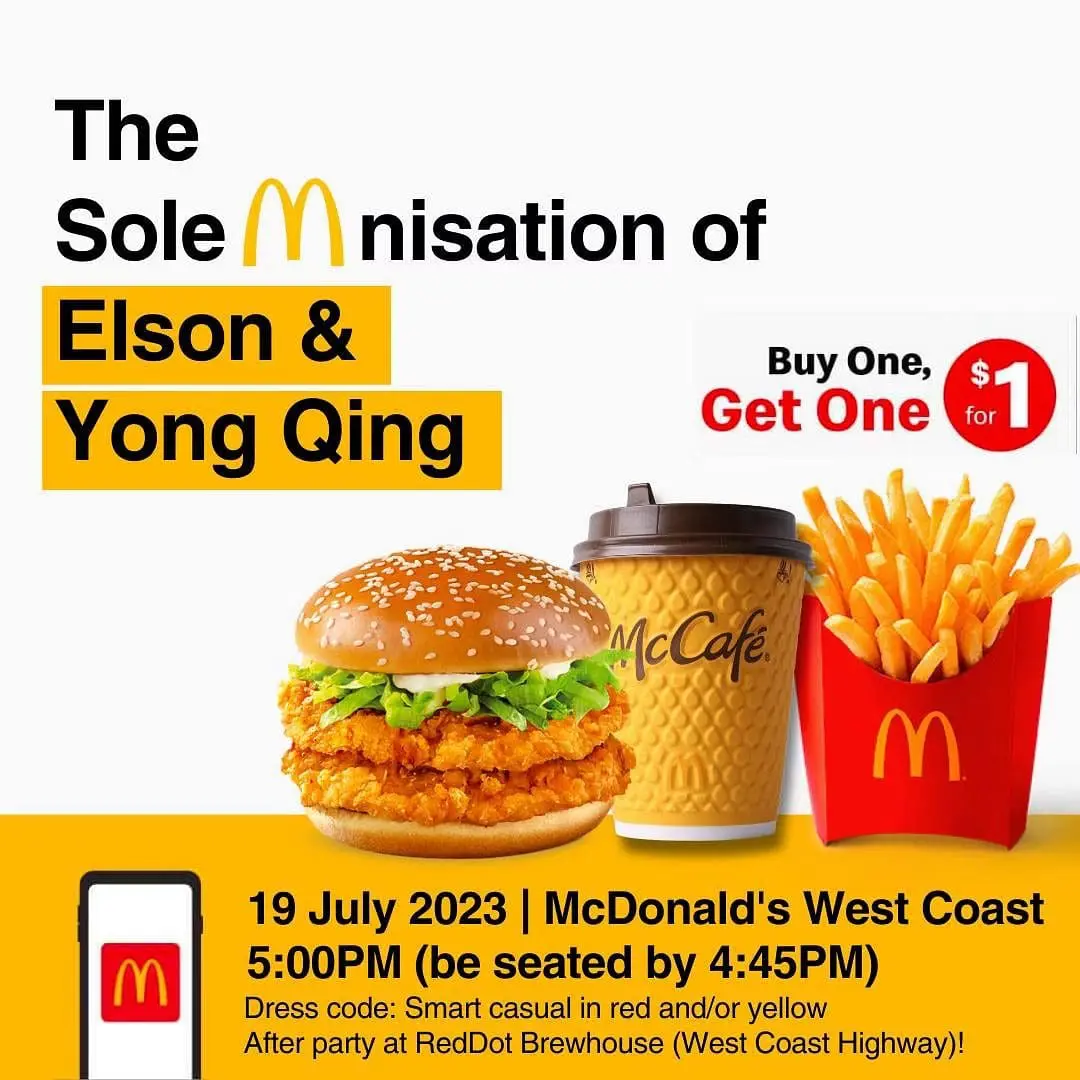 S'porean Couple Spend RM3,200 To Hold Their Wedding At McDonald's