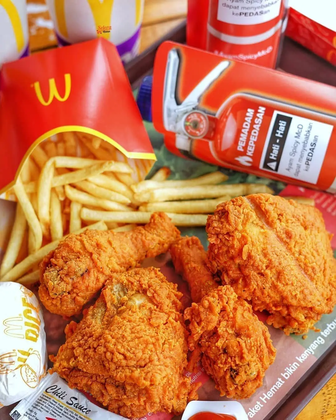 McDonalds fried chicken and fries