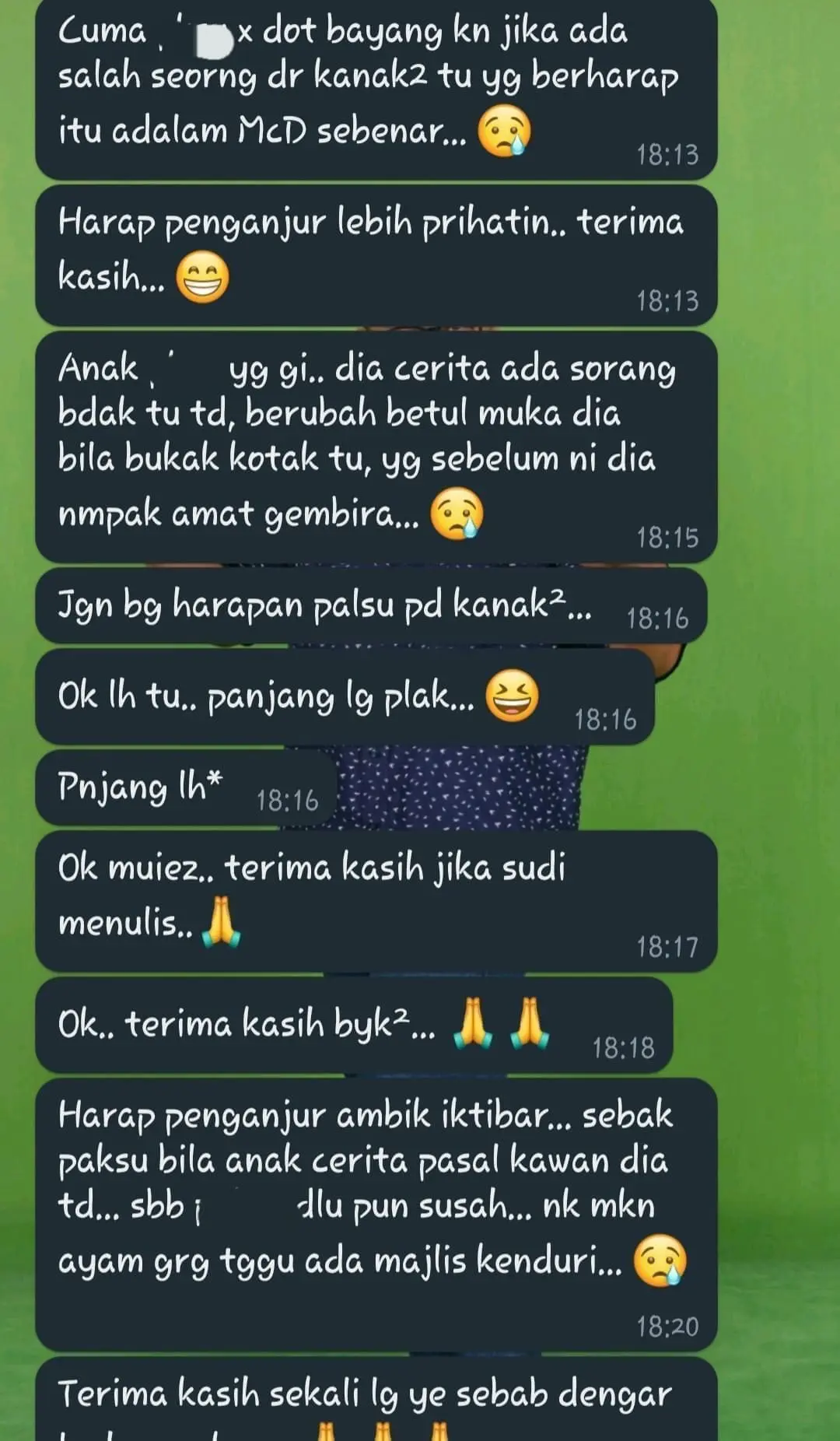 conversation between guardian and organiser