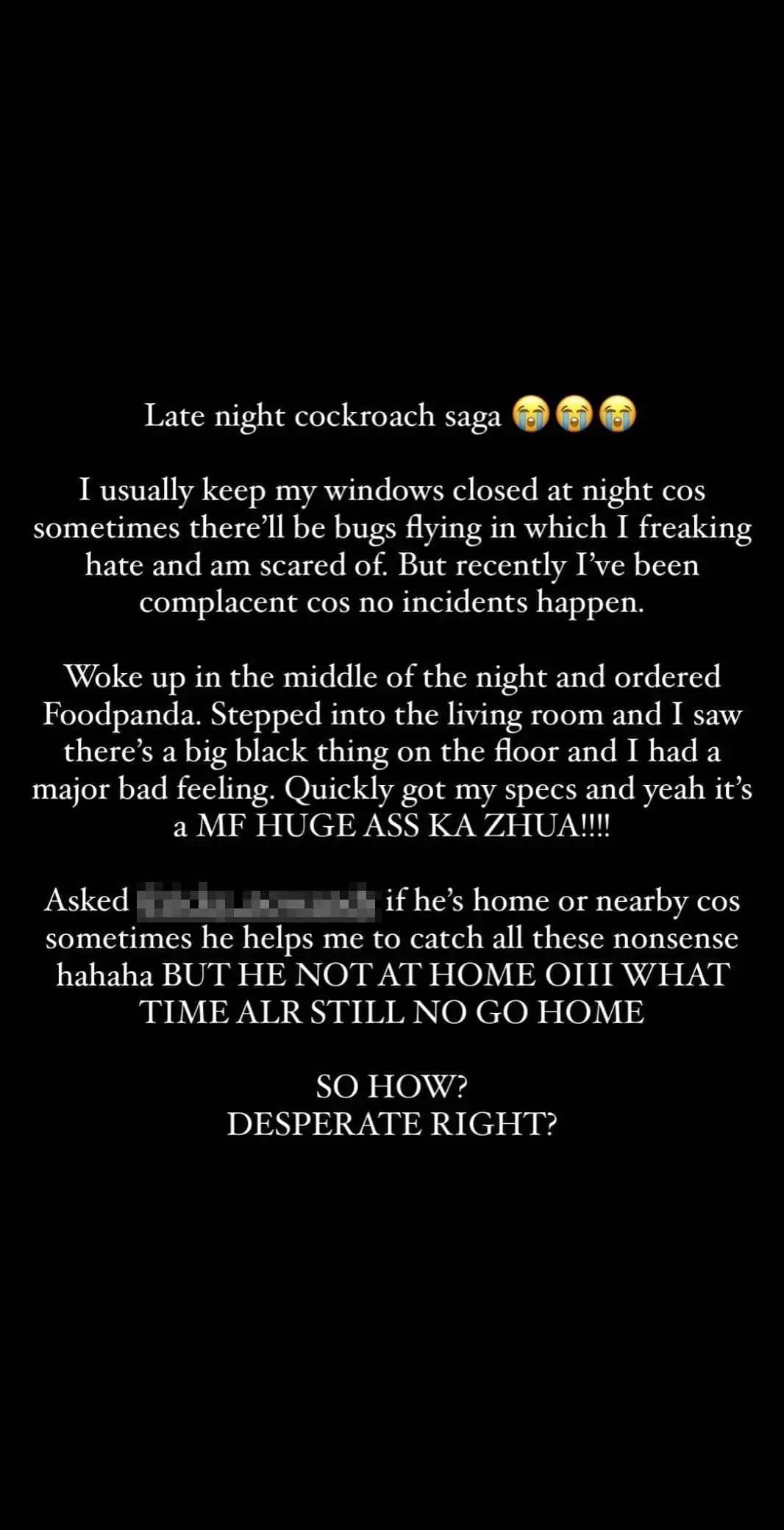 'Husband Material' — SG Delivery Rider Helps Woman Catch Cockroach At Her Home