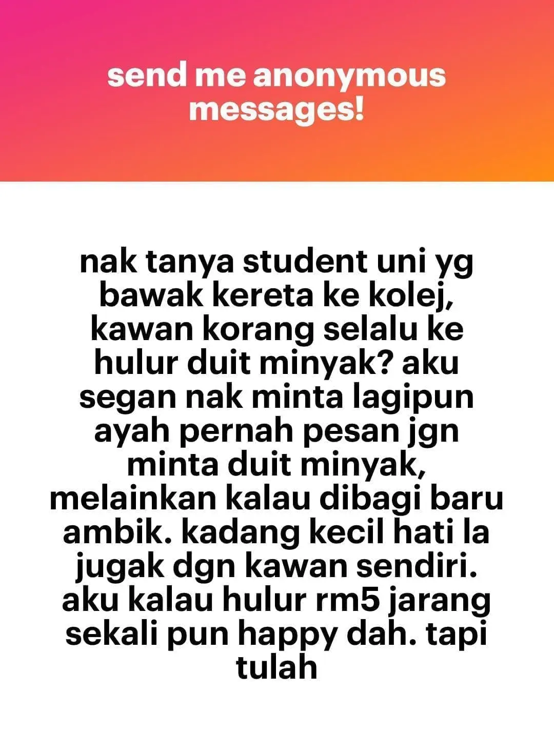 twitter confession petrol car