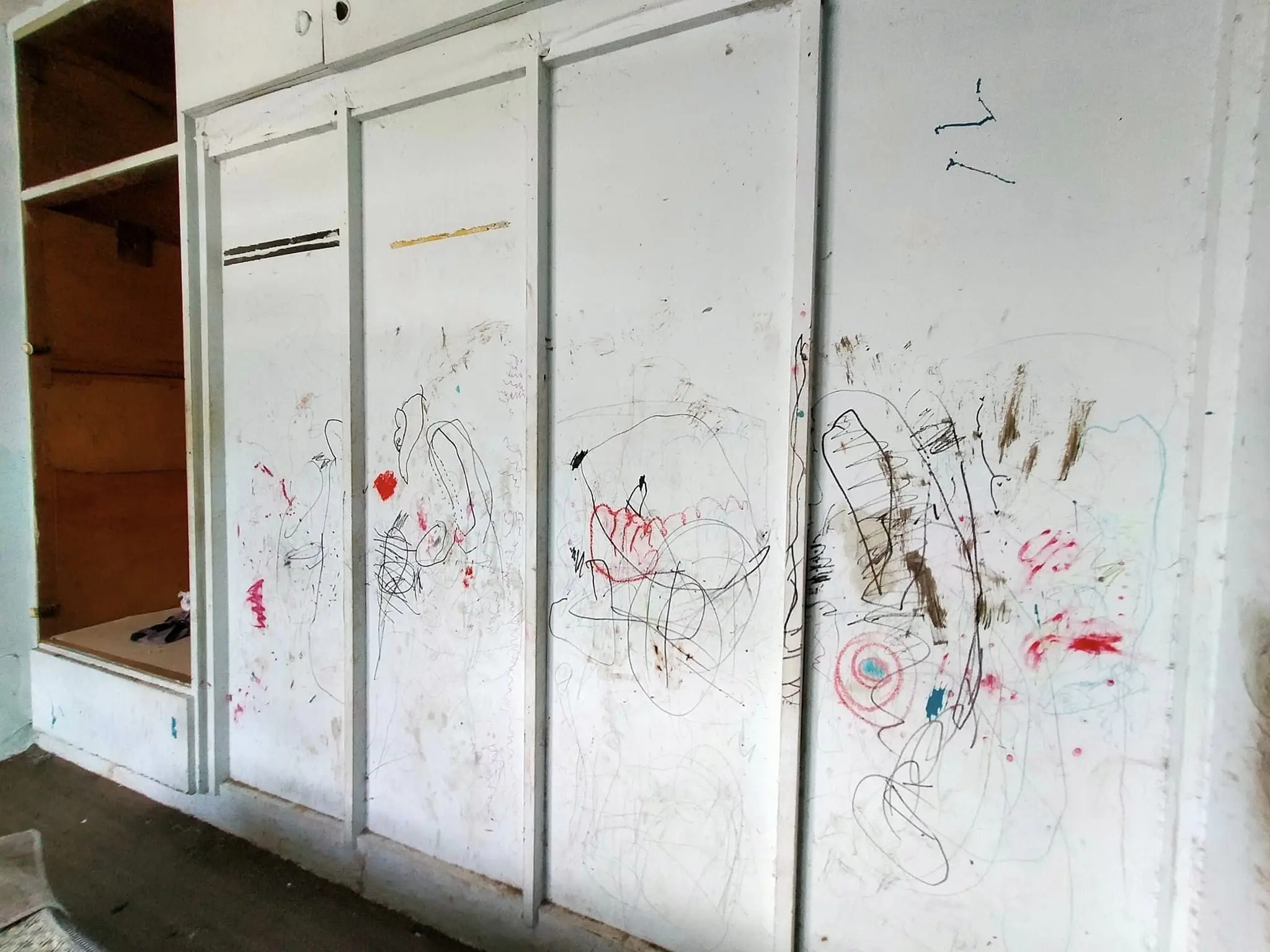 Graffiti on the cupboard