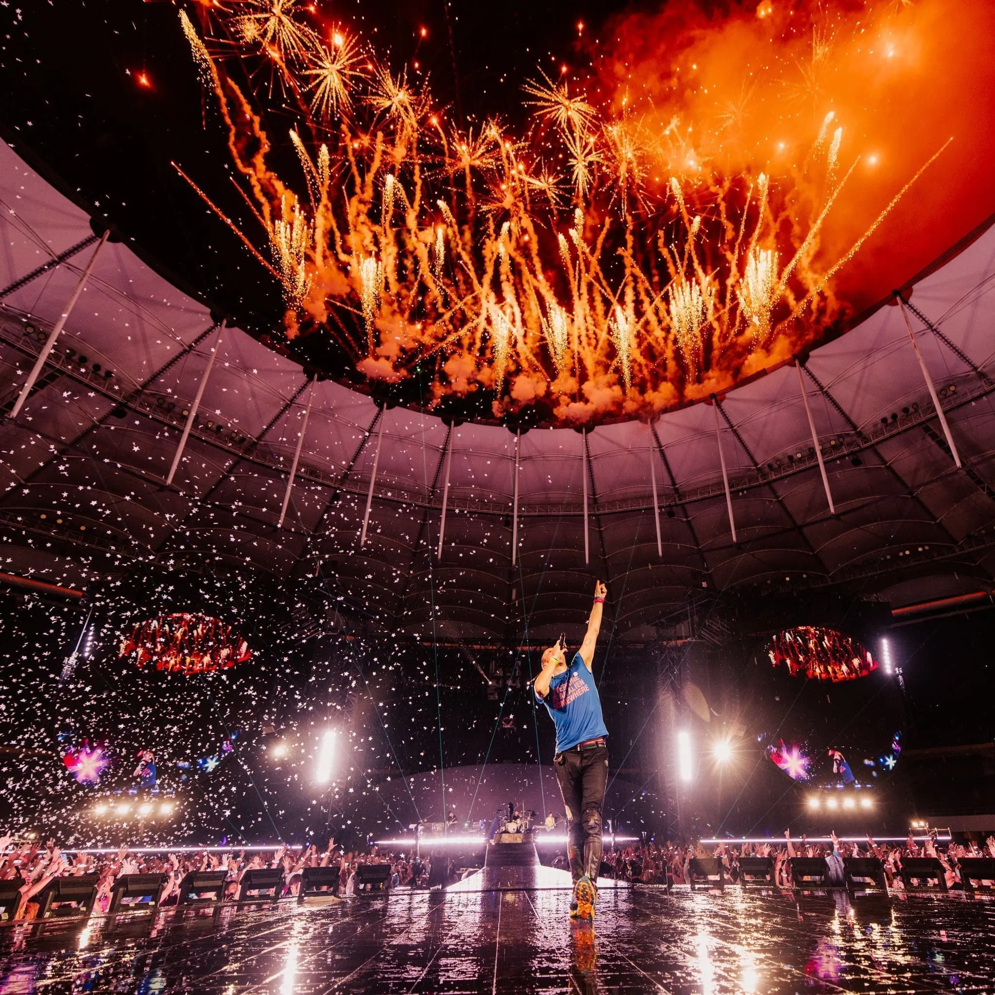 Fireworks display at Coldplay concert at Bukit Jalil