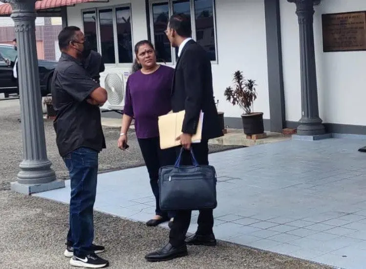 K. Kalaivani with her lawyer