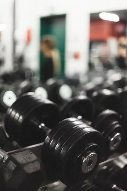 Dumbbells at a gym