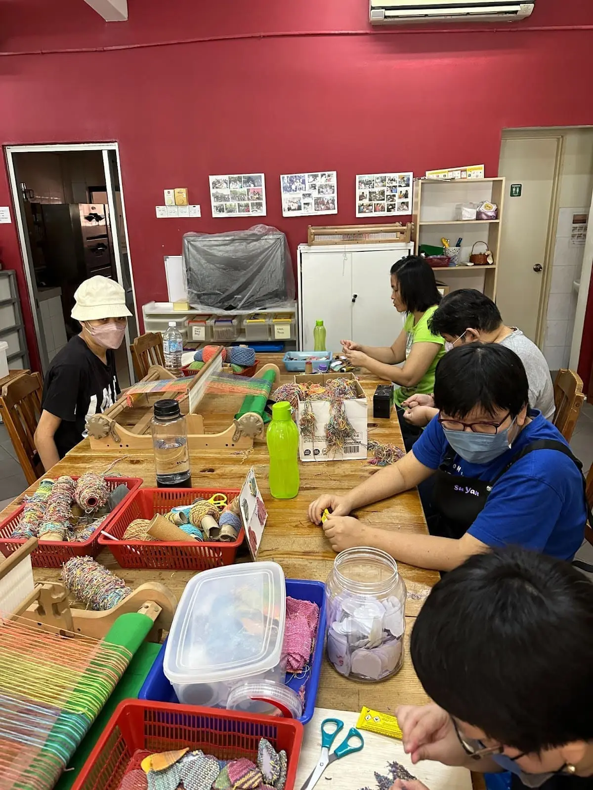 United Voice members doing handcraft