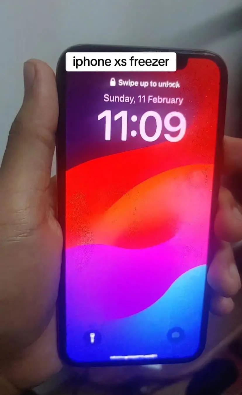 iPhone XS with screen on